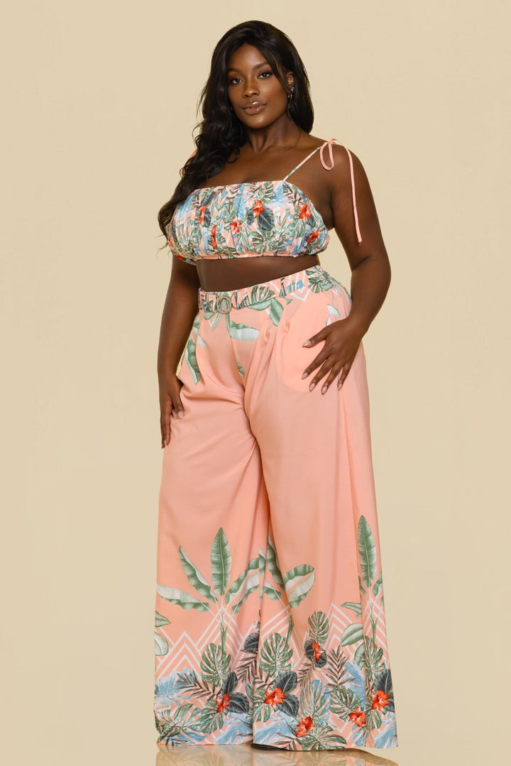 Palm Paradise Pant Set – Plus Size