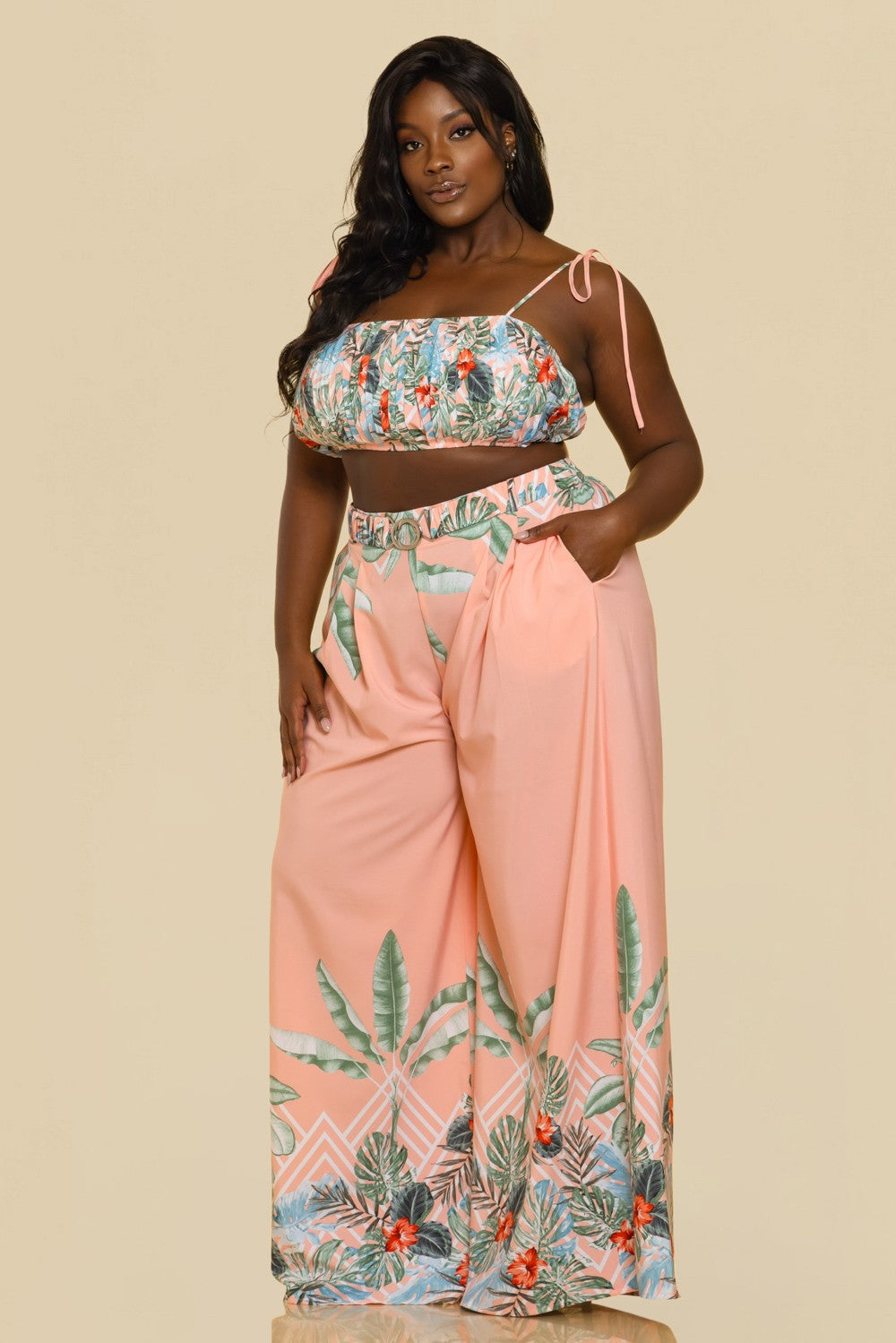 Palm Paradise Pant Set – Plus Size