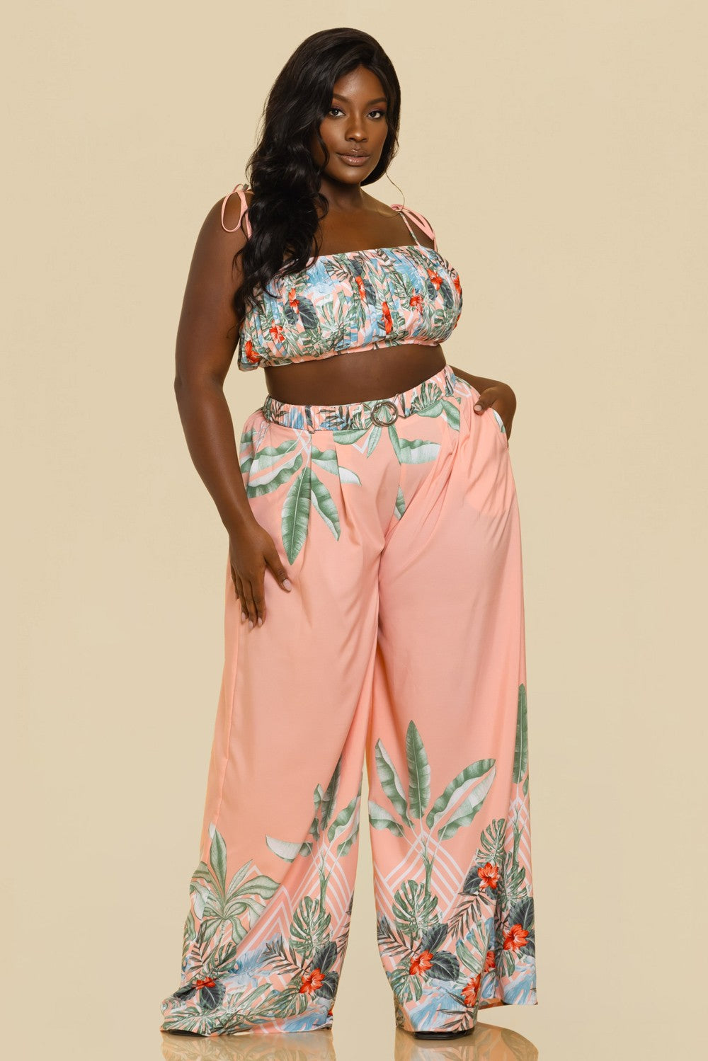 Palm Paradise Pant Set – Plus Size