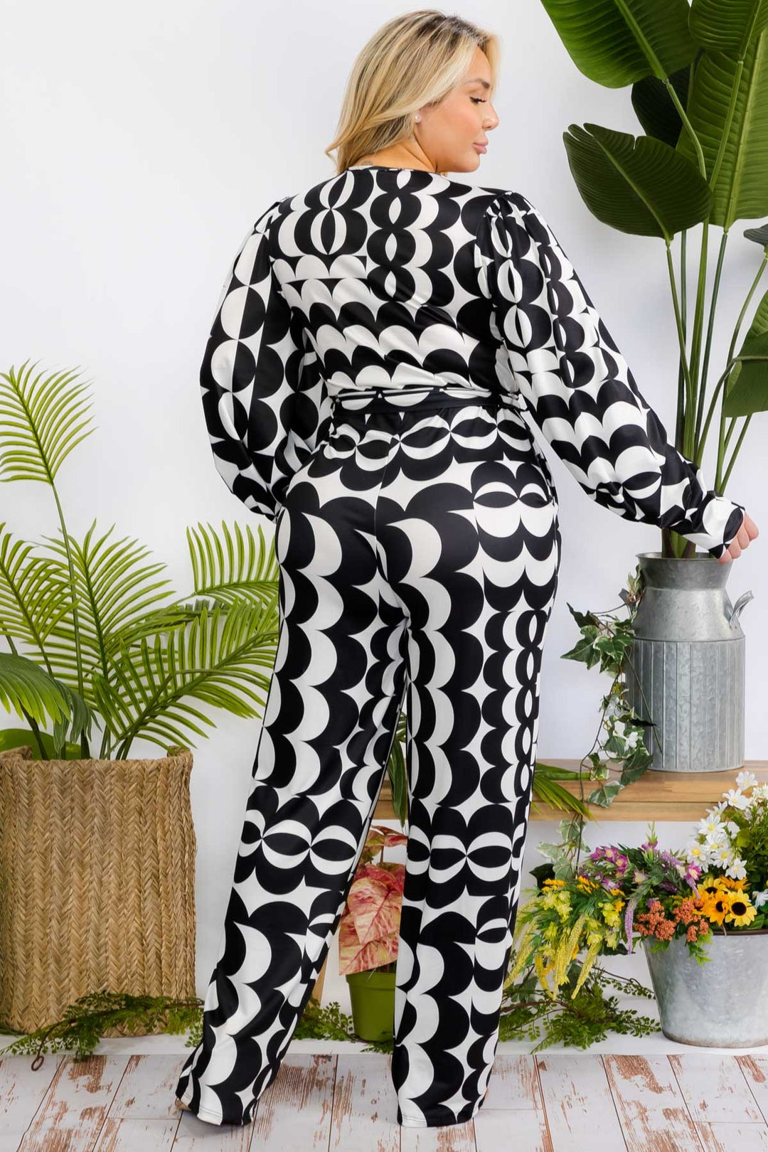 Nubia Multi Print Wide Legs Plus Size Jumpsuit