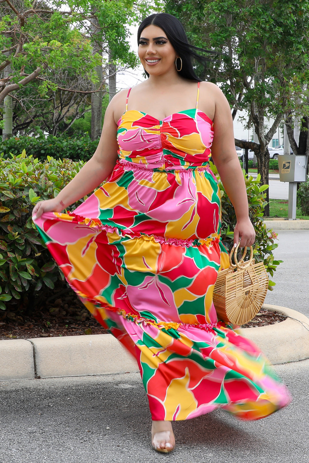 Miss Miami Plus Size Multi Color Dress Fasheabe Miss Miami Plus Size Multi Color Dress Fasheabe
