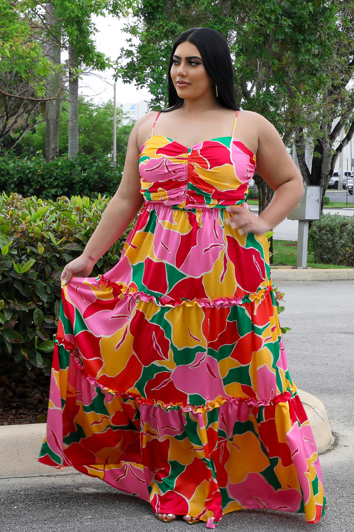 Miss Miami Plus Size Multi Color Dress