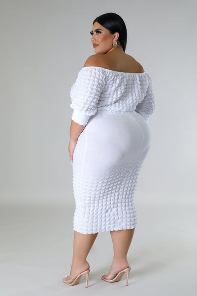 Ready To Mingle Plus Size Skirt Set - White