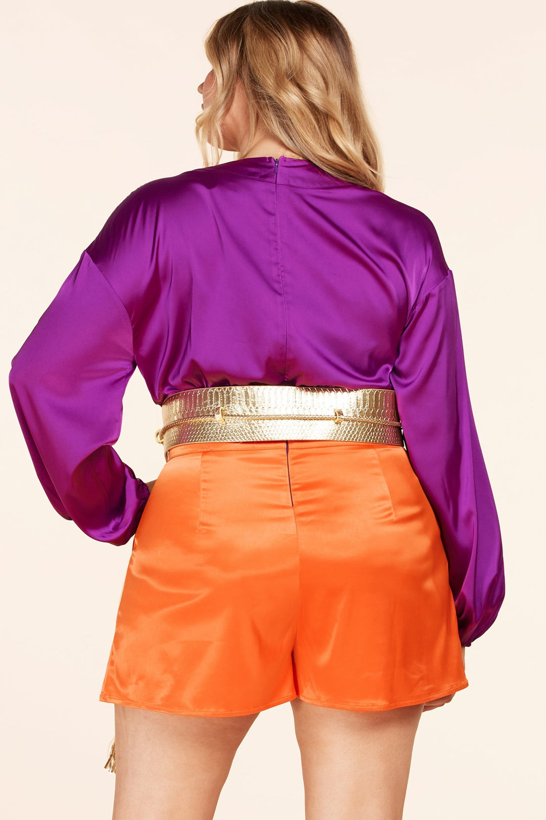 So Crazy In Love Purple and Orange Romper - Plus Size