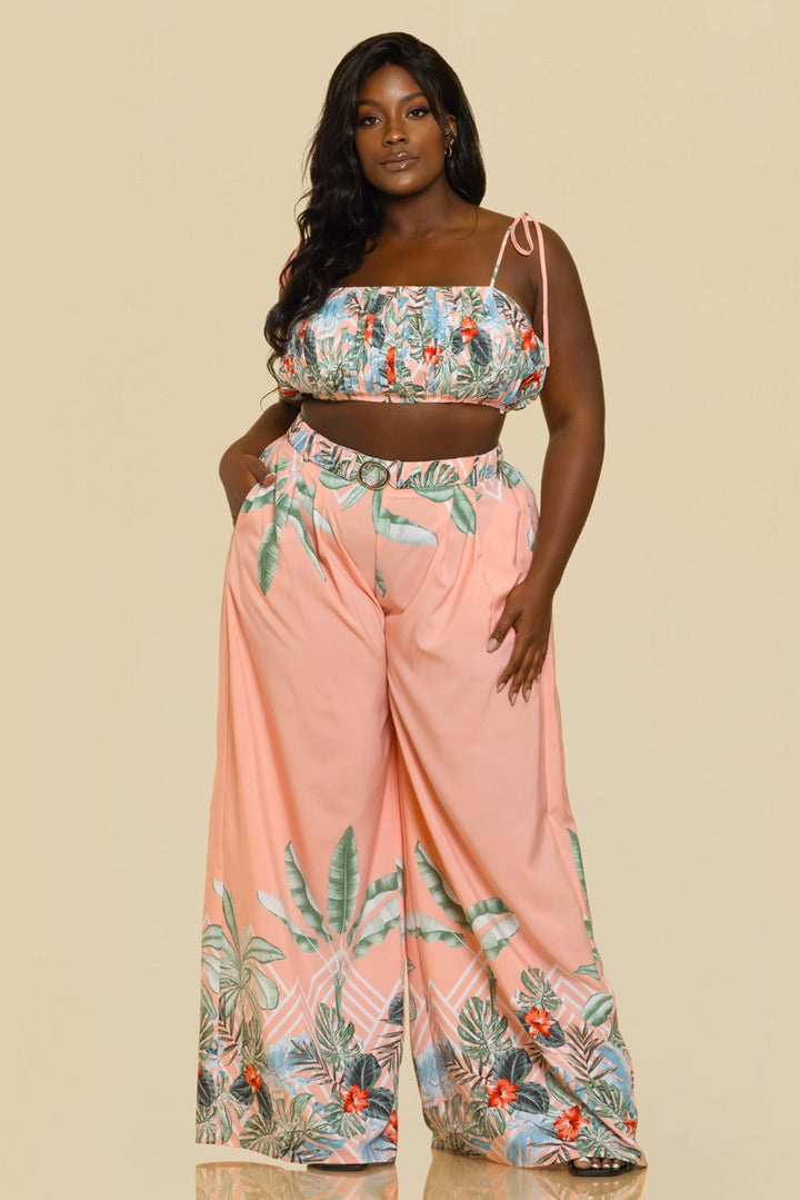 Palm Paradise Pant Set – Plus Size