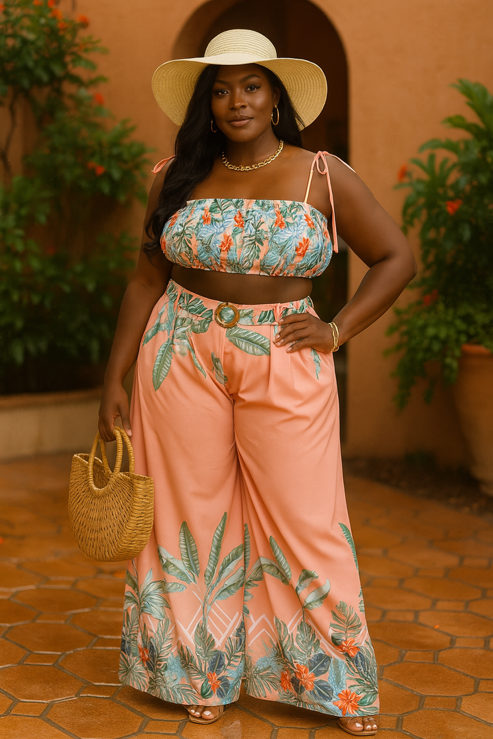 Palm Paradise Pant Set – Plus Size