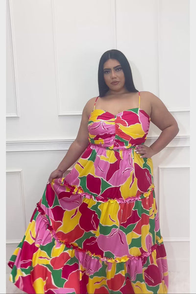 Miss Miami Plus Size Multi Color Dress