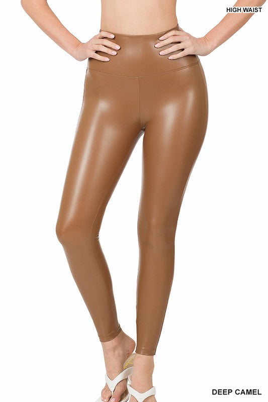 The Marlene High Rise Vegan Leather Tights