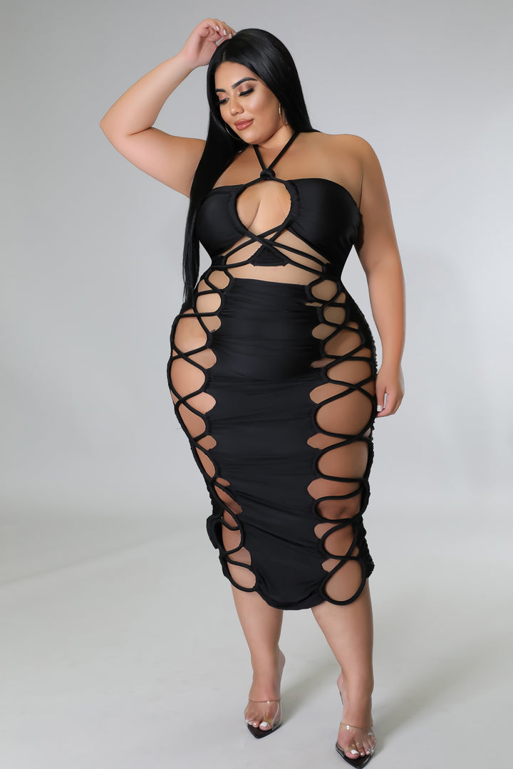 Envy Me Strapless Cutout Dress - Black