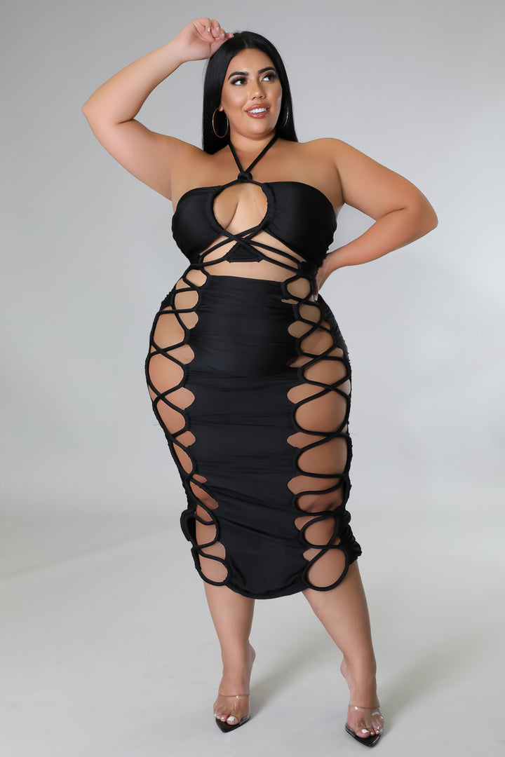 Envy Me Strapless Cutout Dress - Black