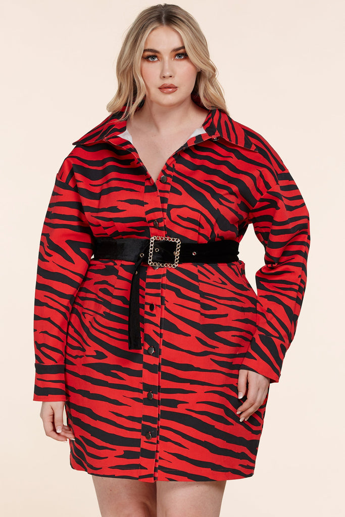 red and black zebra dress Plus Lace Trim Plunge Halterneck Strap Detail Mini Dress In Black And Red Devore Zebra Print | EGO EU