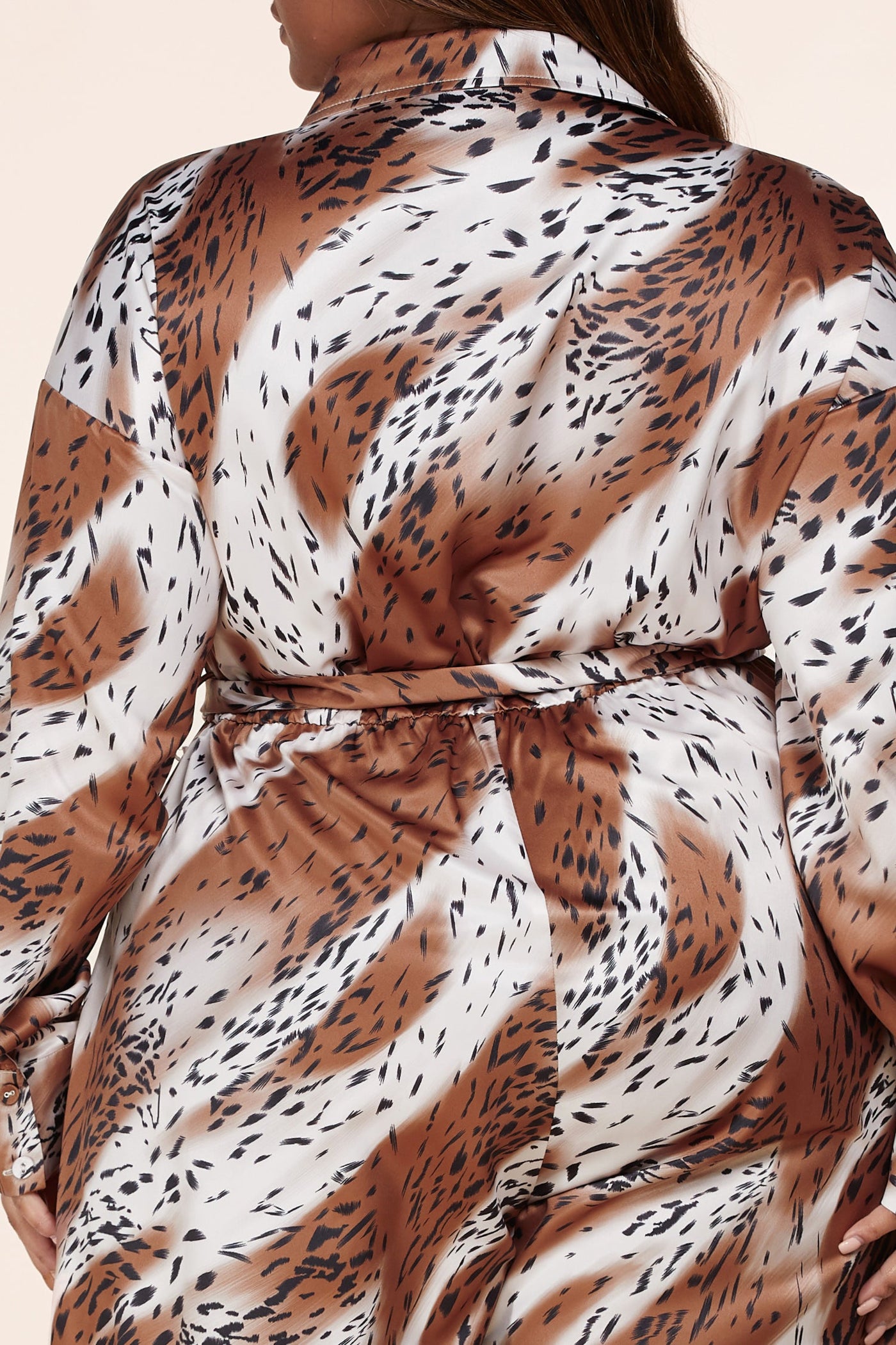 Leopard Print Button Front Jumpsuit - Plus Size