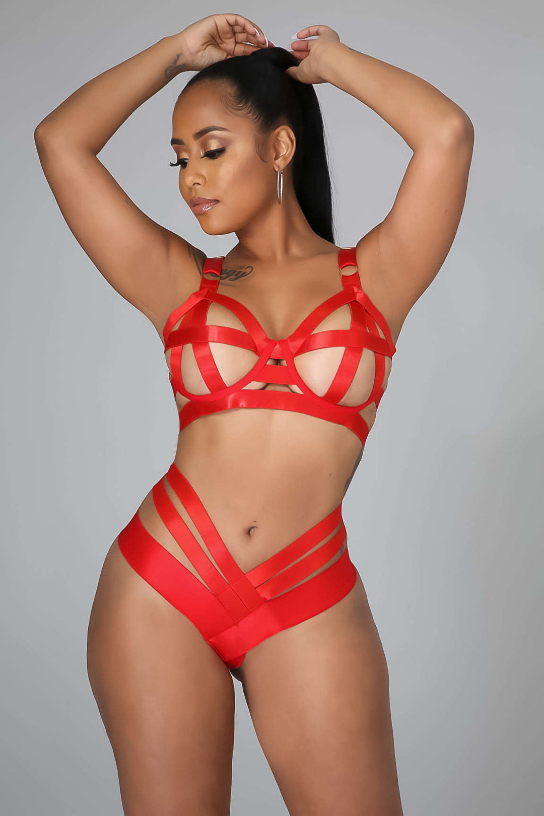 Fasheabe Feeling Sexy Teddy Set - Red