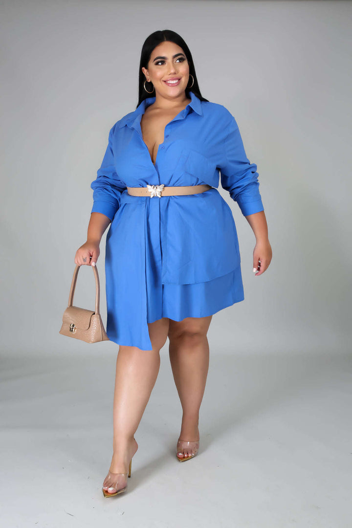 Fasheabe Lizzo Tunic Dress - Blue