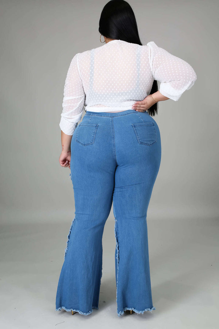 Fasheabe Mamacita Bonita Stretch Jeans - LIght/Dark Denim