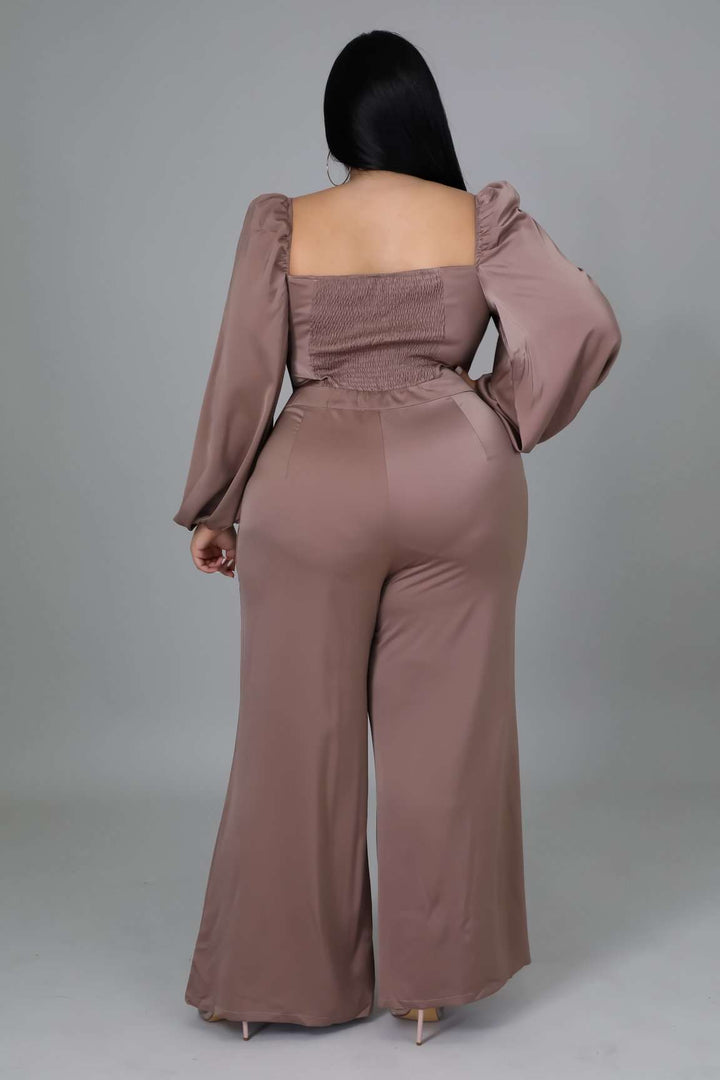 Fasheabe Plus Size Non Stretch Off Shoulder Jumpsuit