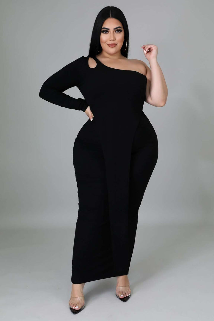 Fasheabe Plus Size Ribbed Skirt Set - Black