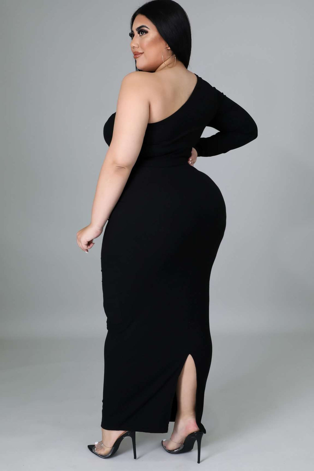 Fasheabe Plus Size Ribbed Skirt Set - Black