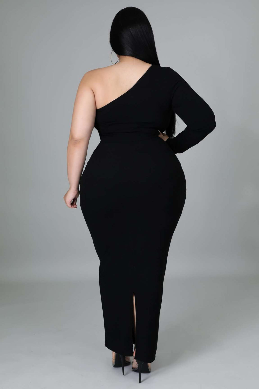 Fasheabe Plus Size Ribbed Skirt Set - Black