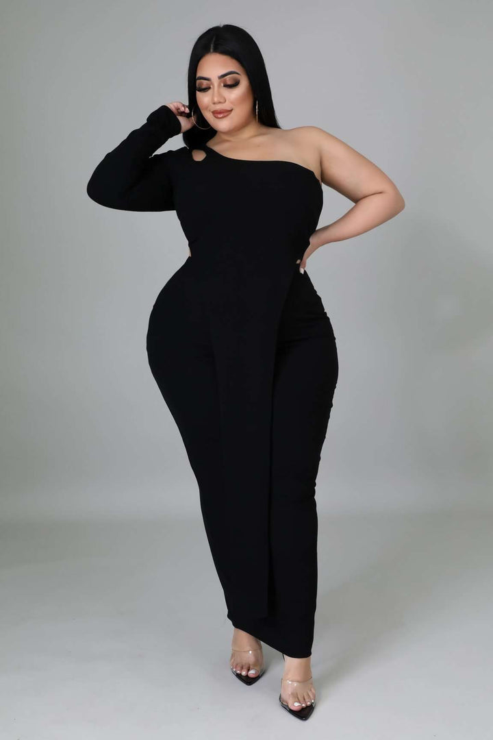 Fasheabe Plus Size Ribbed Skirt Set - Black