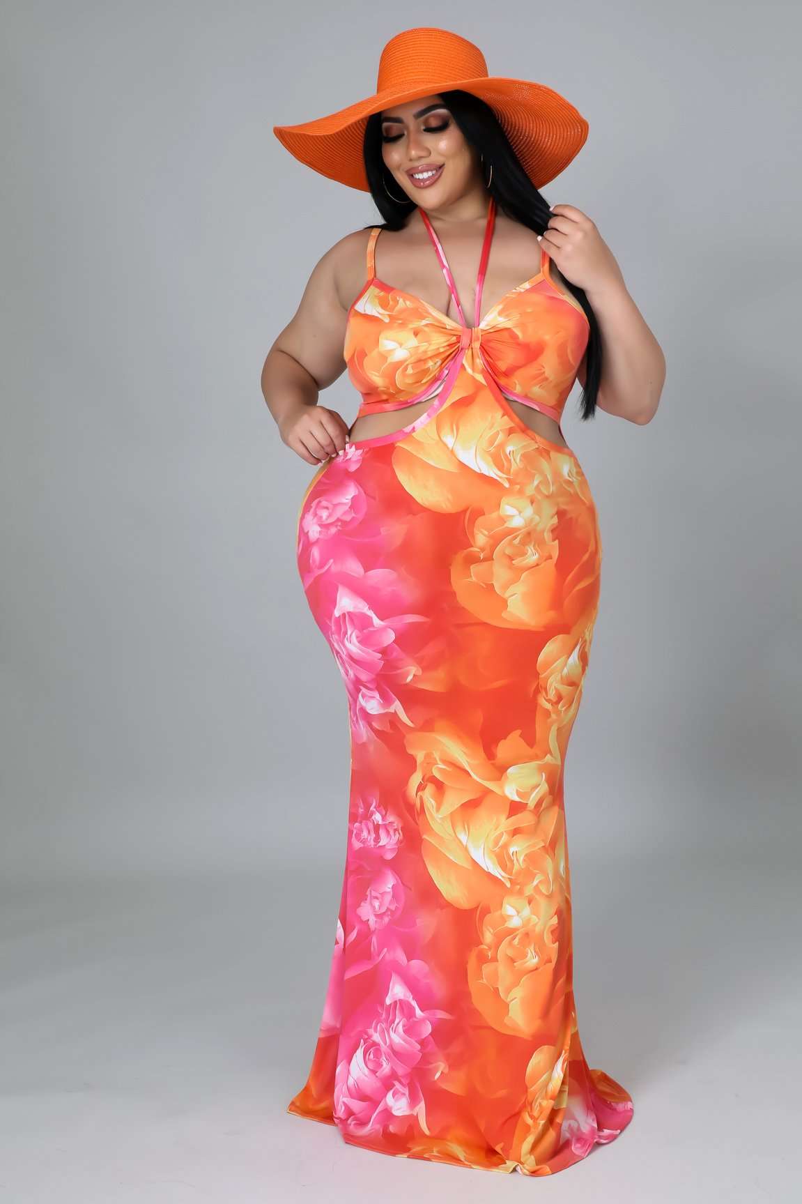 Fasheabe Stretch Sleeveless Floral Maxi Dress