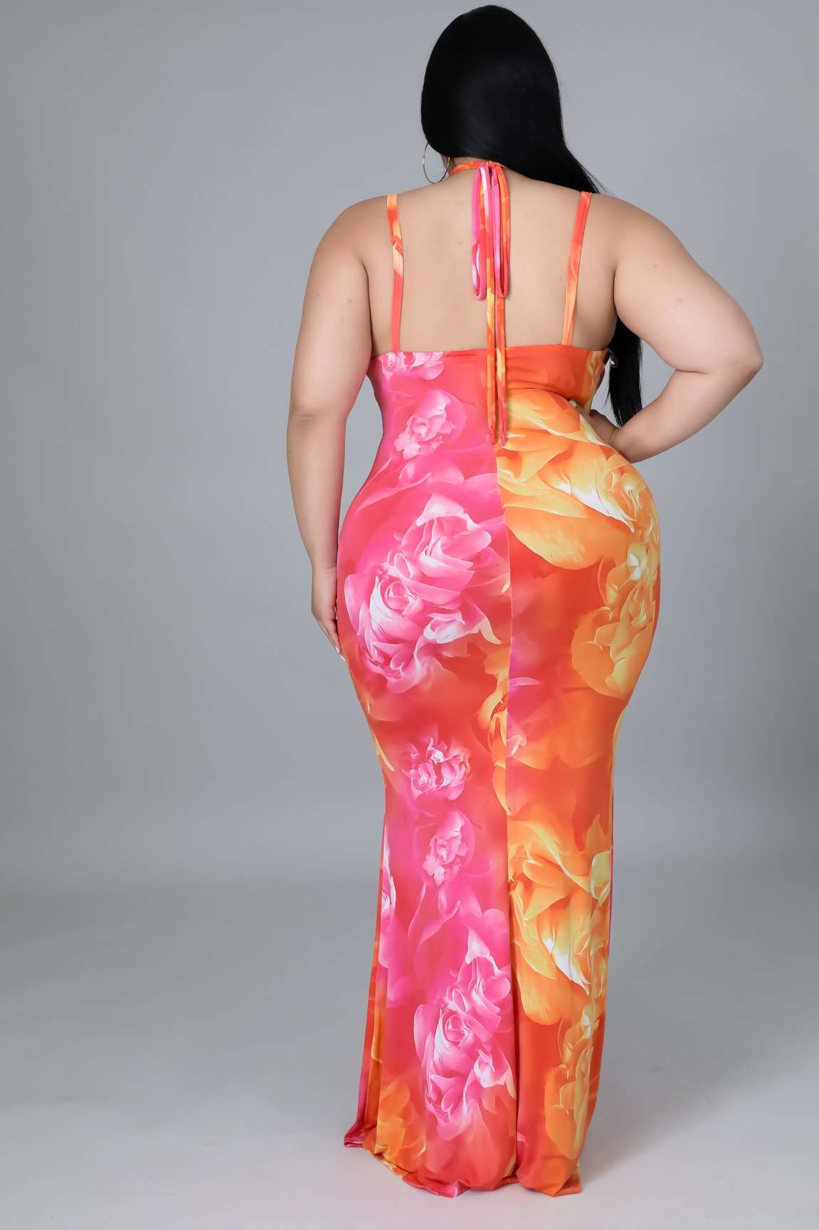 Fasheabe Stretch Sleeveless Floral Maxi Dress