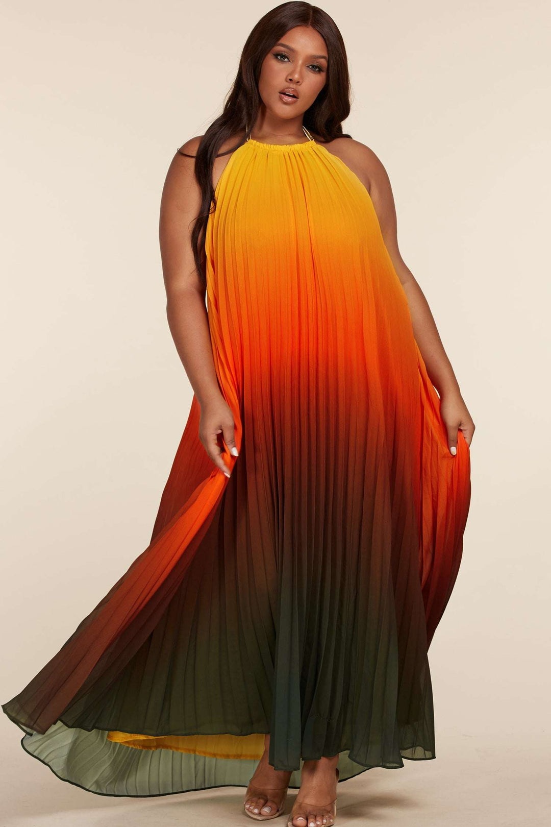 Plus size ombre maxi dress hot sale