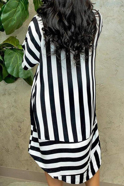 The Zelda Shirt Dress Black & White Striped Shirt Dress